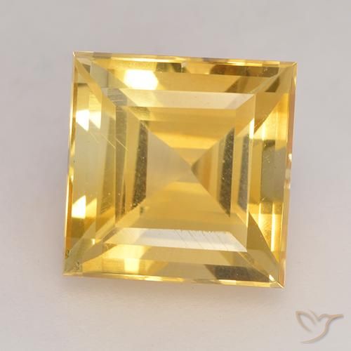 3.55ct Natürlicher Helles Gold Citrin, Quadrat, VS