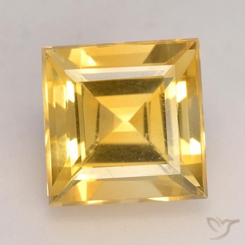 3.71ct Natürlicher Helles Gold Citrin, Quadrat, VS