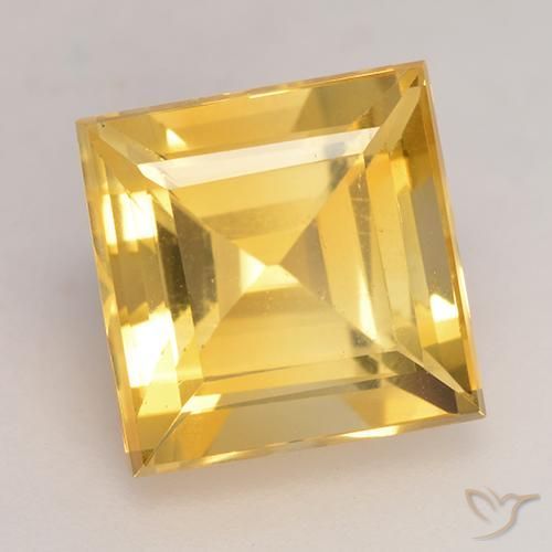 9,17 ctw natürlicher Helles Gold Citrin, Quadrat, VS