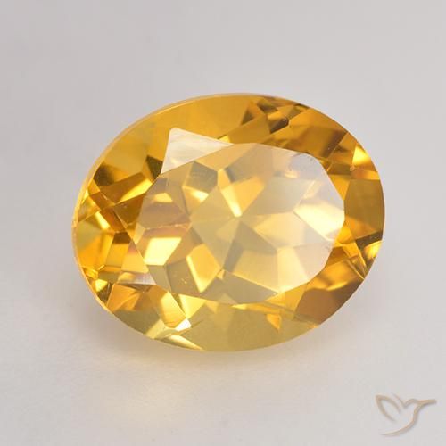 9,17 ctw natürlicher gold-orange Citrin, Oval, VVS-VS