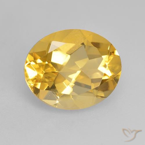 9,17 ctw natürlicher Golden Citrin, Oval, VVS-VS