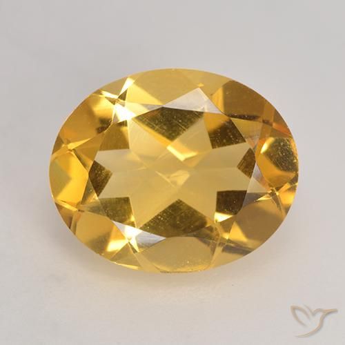 3.12ct Natürlicher Tiefes Goldorange Citrin, Oval, VVS-VS