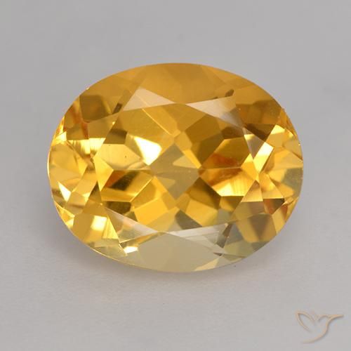 3.81ct Natürlicher Mittel-Helles Orange-Gold Citrin, Oval, VVS-VS