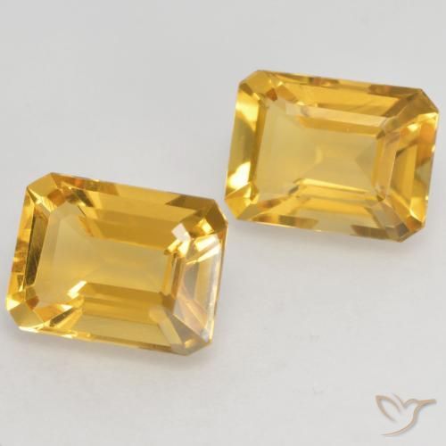 3.50 ct natürliche Mittel-Dunkelgold Citrin-Edelsteine, Oktagonschliff, VVS-VS