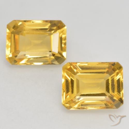 3.20ctw Natürlicher Helles Gold Citrin, Smaragdschliff, VVS-VS