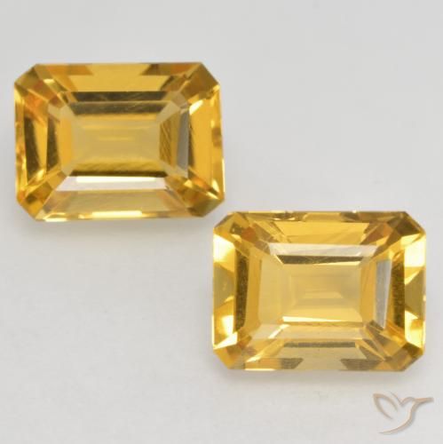 3.10ctw Natürlicher Tiefes Goldorange Citrin, Smaragdschliff, VVS-VS