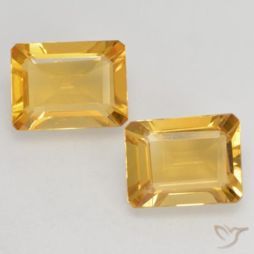 2.71ctw Natürlicher Tiefes Goldorange Citrin, Smaragdschliff, VVS-VS