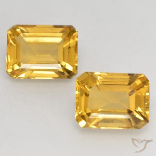 3.32ctw Natürlicher Mittel-Dunkelgold Citrin, Smaragdschliff, VVS-VS