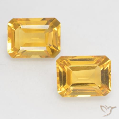 3.32ctw Natürlicher Mittleres Gold Citrin, Smaragdschliff, VVS-VS