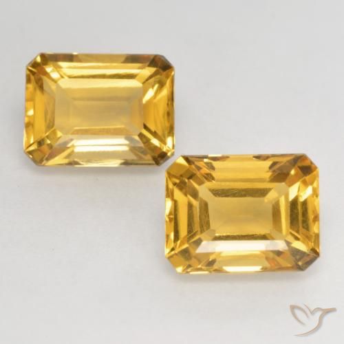 3.33ctw Natürlicher Tiefes Gold Citrin, Smaragdschliff, VVS-VS
