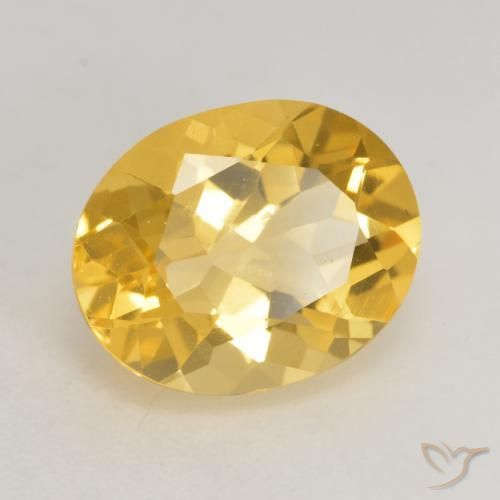 9,17 ctw natürlicher Golden Citrin, Oval, VVS-VS