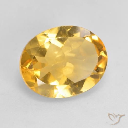 9,17 ctw natürlicher Tiefes Goldorange Citrin, Oval, VVS-VS
