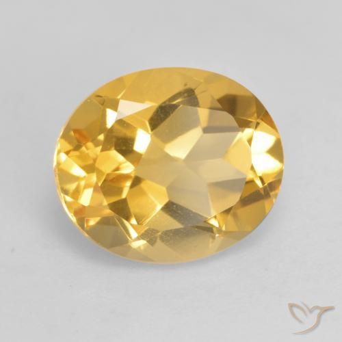 9,17 ctw natürlicher Tiefes Goldorange Citrin, Oval, VVS-VS