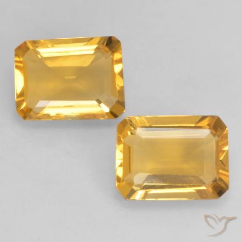 2.66ctw Natürlicher Helles Gold Citrin, Smaragdschliff, VVS-VS
