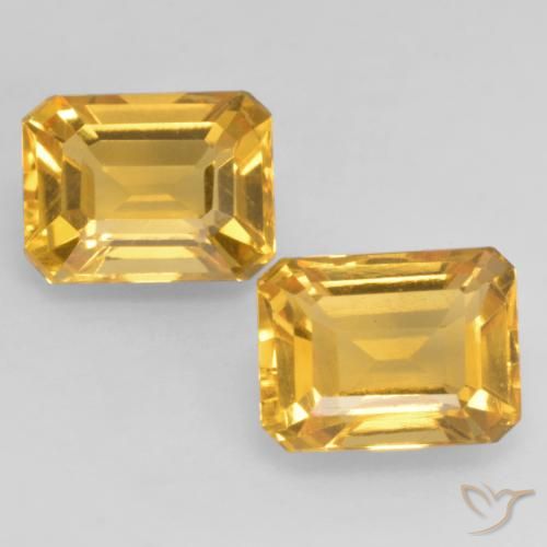 3.38ctw Natürlicher Tiefes Goldorange Citrin, Smaragdschliff, VVS-VS