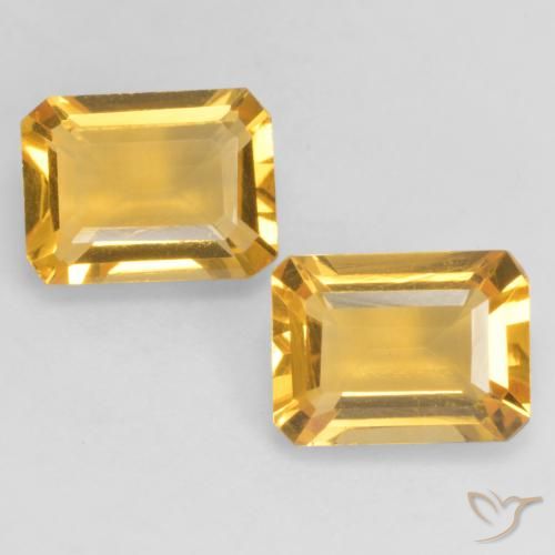 2.70ctw Natürlicher Tiefes Gold Citrin, Smaragdschliff, VVS-VS
