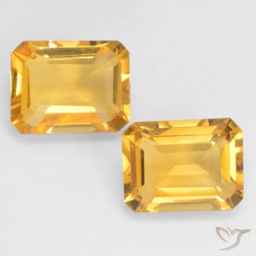 2.96ctw Natürlicher Dunkelgolden Citrin, Smaragdschliff, VVS-VS