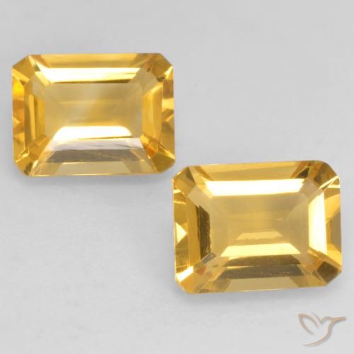 2.67ctw Natürlicher Tiefes Gold Citrin, Smaragdschliff, VVS-VS