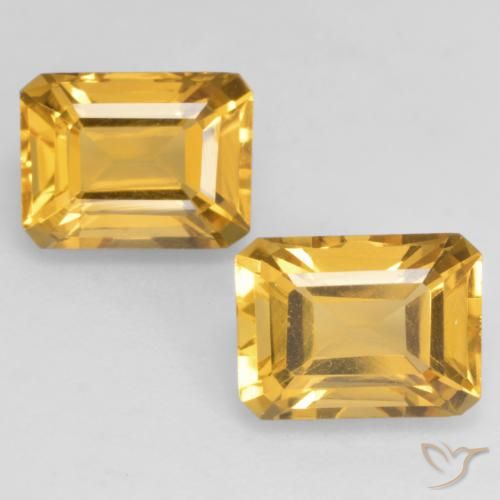 3.43ctw Natürlicher Golden Citrin, Smaragdschliff, VVS-VS