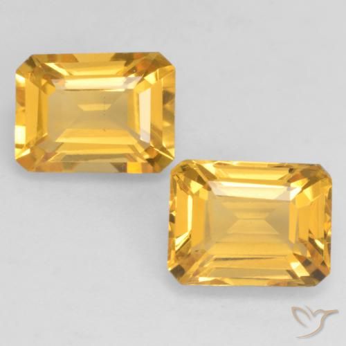 3.21ctw Natürlicher Helles Gold Citrin, Smaragdschliff, VVS-VS