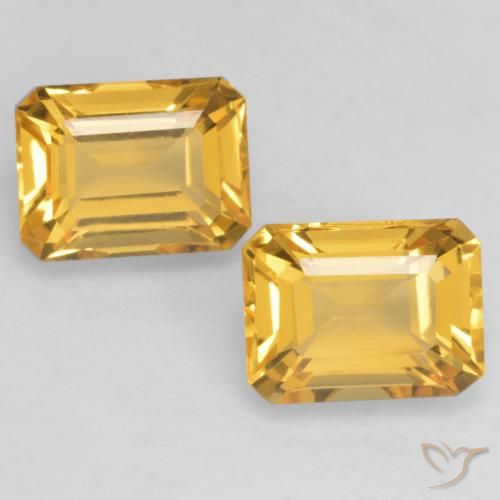 3.40ctw Natürlicher Helles Gold Citrin, Smaragdschliff, VVS-VS