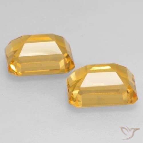 3.40 ct natürliche Helles Gold Citrin-Edelsteine, Oktagonschliff, VVS-VS