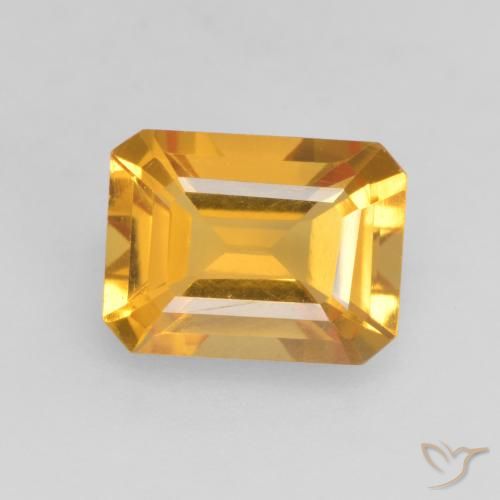 1.38ct Natürlicher Dunkelgolden Citrin, Smaragdschliff, VVS-VS