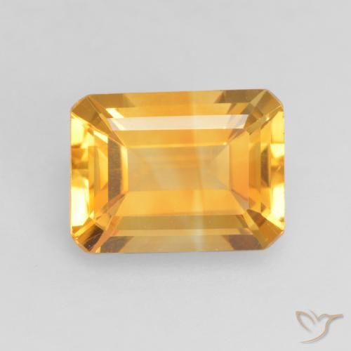 1.39ct Natürlicher Tiefes Goldorange Citrin, Smaragdschliff, VVS-VS