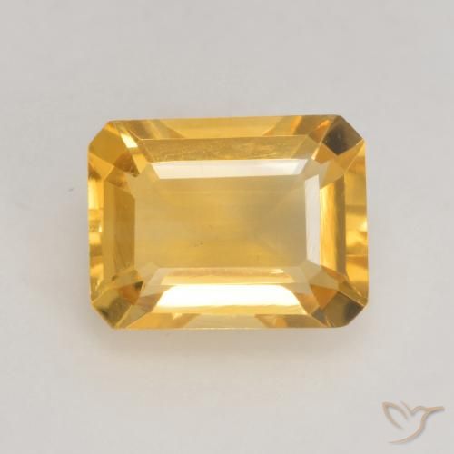 1.60ct Natürlicher Helles Gold Citrin, Smaragdschliff, VVS-VS