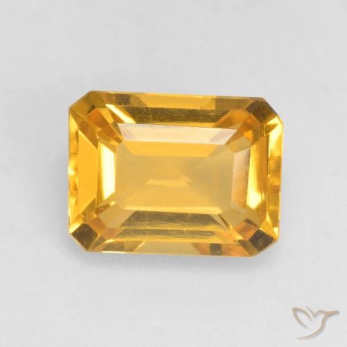 1.51ct Natürlicher Dunkelgolden Citrin, Smaragdschliff, VVS-VS