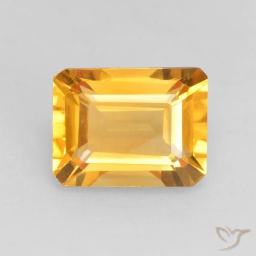 1.55ct Natürlicher Helles Gold Citrin, Smaragdschliff, VVS-VS