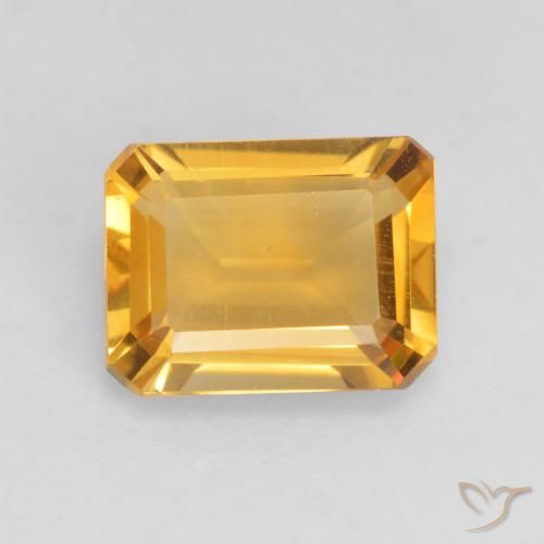 1.41ct Natürlicher Helles Gold Citrin, Smaragdschliff, VVS-VS