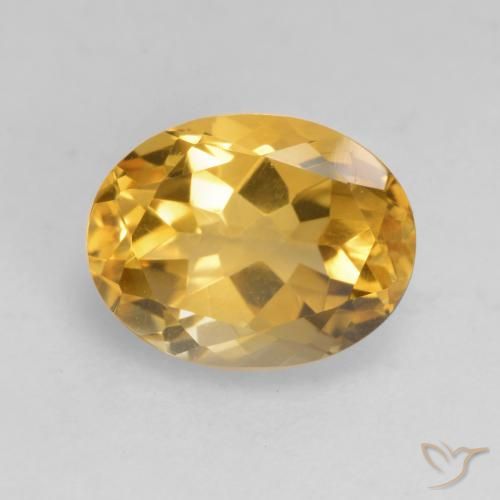 1.97ct Natürlicher Mittel-Dunkelgold Citrin, Oval, VVS-VS