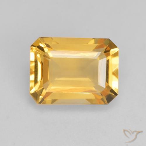 1.65ct Natürlicher Helles Gold Citrin, Smaragdschliff, VVS-VS