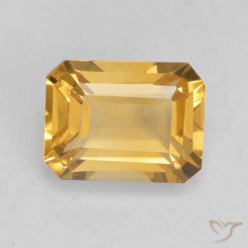 1.60ct Natürlicher Helles Gold Citrin, Smaragdschliff, VVS-VS