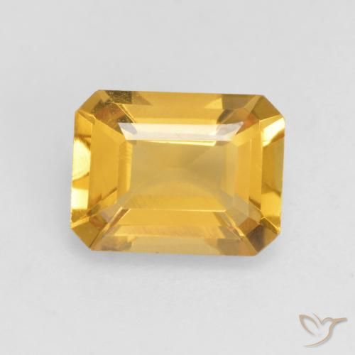 1.34ct Natürlicher Helles Gold Citrin, Smaragdschliff, VVS-VS