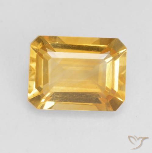 1.47ct Natürlicher Mittleres Gold Citrin, Smaragdschliff, VVS-VS
