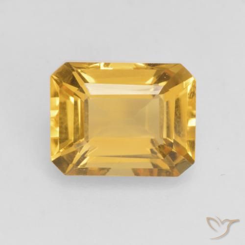 1.53ct Natürlicher Helles Gold Citrin, Smaragdschliff, VVS-VS