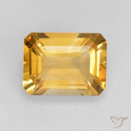 1.49ct Natürlicher Tiefes Goldorange Citrin, Smaragdschliff, VVS-VS