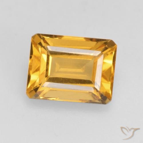 1.71ct Natürlicher Tiefes Gold Citrin, Smaragdschliff, VVS-VS
