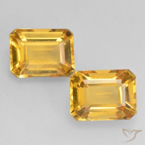 3.27ctw Natürlicher Helles Gold Citrin, Smaragdschliff, VVS-VS