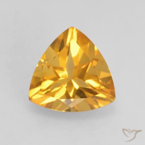 0.97ct Natürlicher Dunkelgolden Citrin, Trillion, VVS-VS