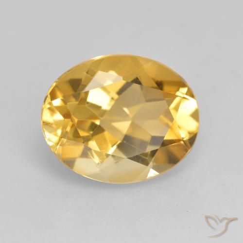 9,17 ctw natürlicher Golden Citrin, Oval, VVS-VS