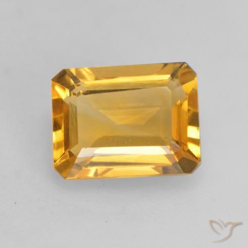 1.45ct Natürlicher gold-orange Citrin, Smaragdschliff, VVS-VS