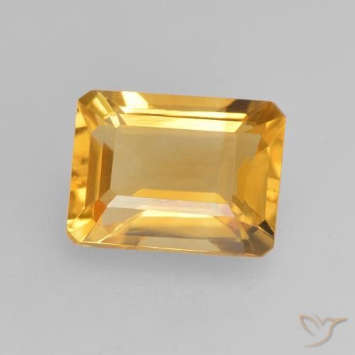 1.56ct Natürlicher Helles Gold Citrin, Smaragdschliff, VVS-VS