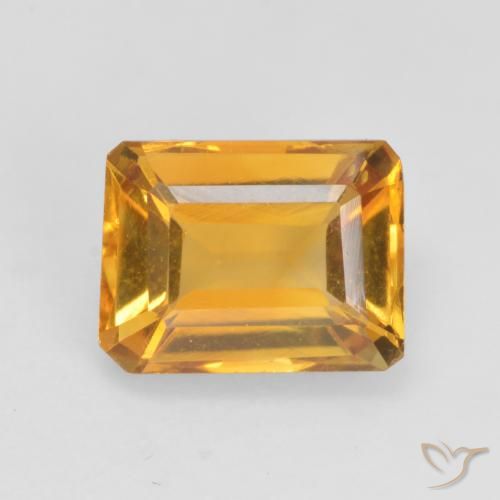 1.48ct Natürlicher Dunkelgolden Citrin, Smaragdschliff, VVS-VS
