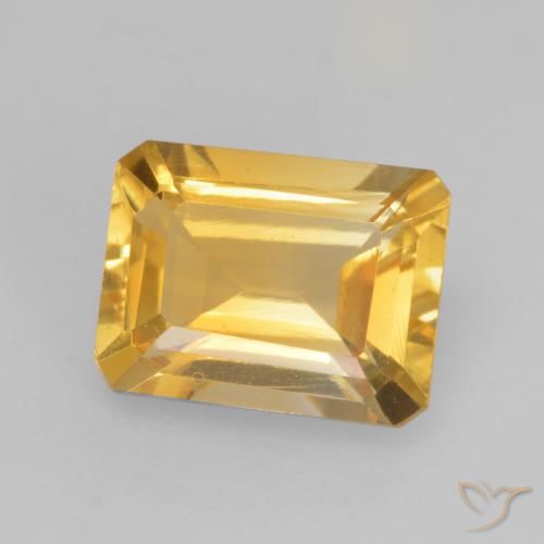 1.47ct Natürlicher Mittleres Gold Citrin, Smaragdschliff, VVS-VS