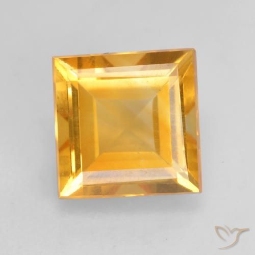 1.81ct Natürlicher Tiefes Goldorange Citrin, Quadrat, VS