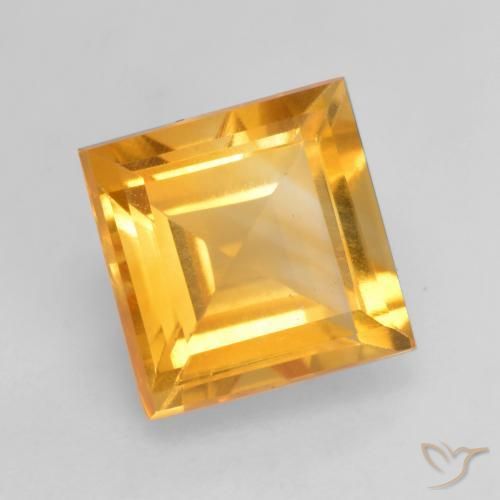 9,17 ctw natürlicher Tiefes Goldorange Citrin, Quadrat, VS