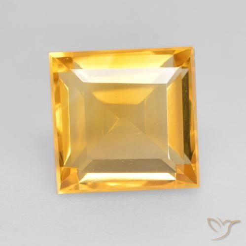 1.76ct Natürlicher Mittelgold Citrin, Quadrat, VVS-VS